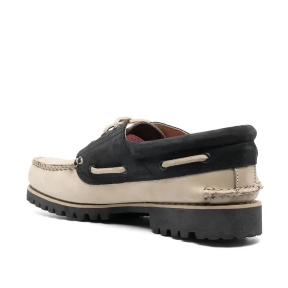 Timberland 3-Eye Lug Handsewn Boat Shoes 'Beige' A5RH8 - Picture 4 of 6